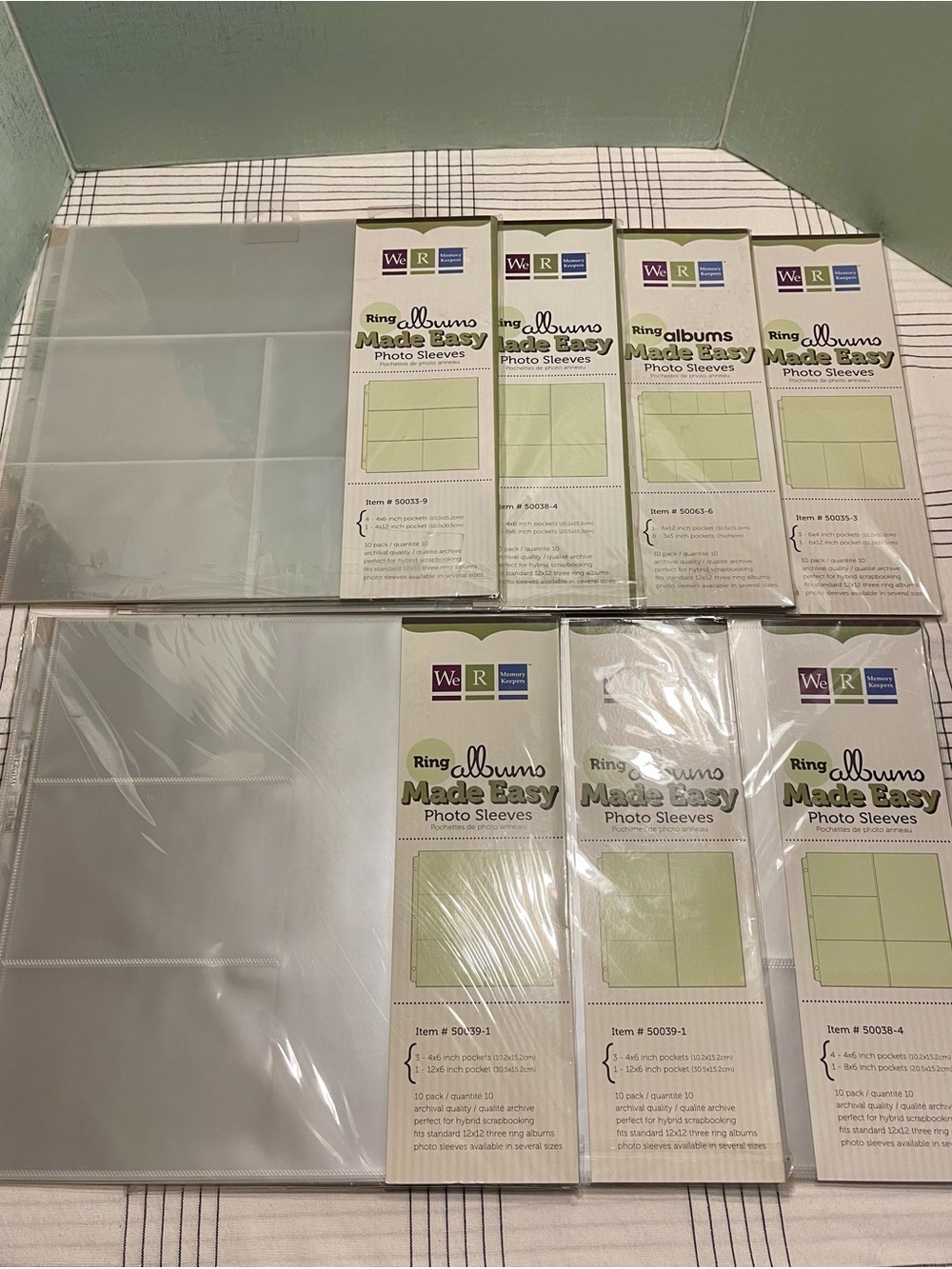 ALL NEW WR Memory Keepers 12 X 12 Ring Album Photo Sleeves - Multiple Sizes